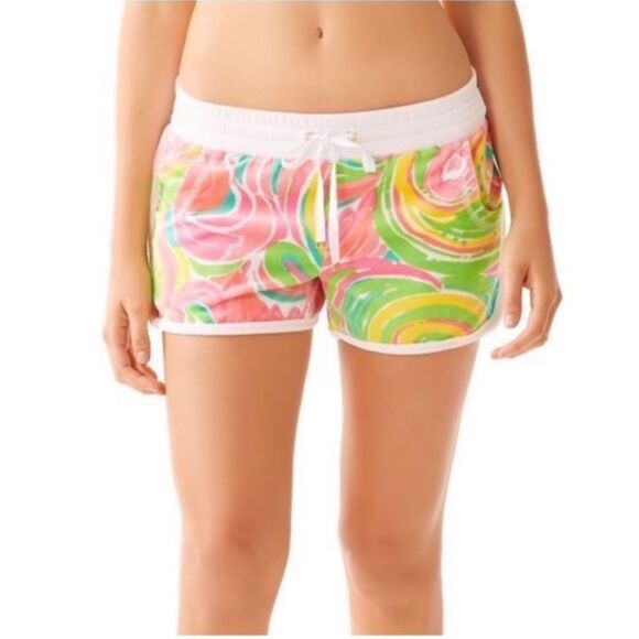Lilly Pulitzer Shorts Chrissy Beach Velour Terry Pink All Nighter Size Medium - Picture 5 of 9